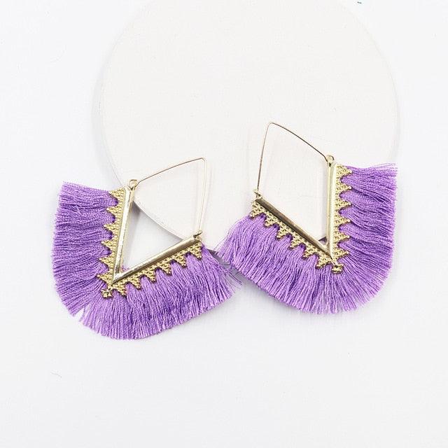 Triangle Tassel Earrings Earrings - The Burner Shop