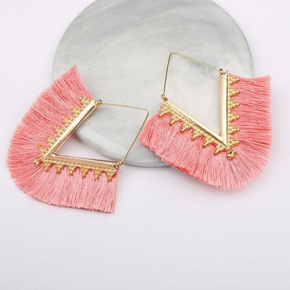 Triangle Tassel Earrings Earrings - The Burner Shop