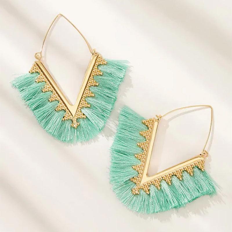 Triangle Tassel Earrings Earrings - The Burner Shop