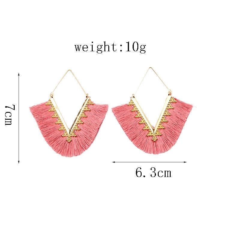 Triangle Tassel Earrings Earrings - The Burner Shop