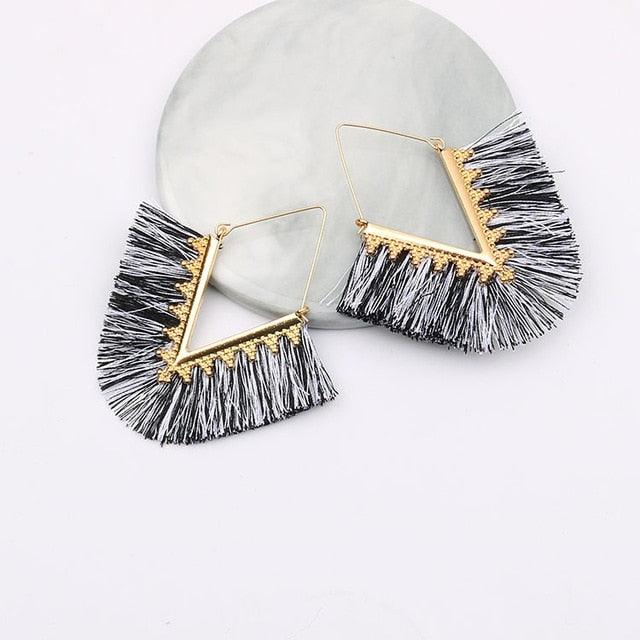 Triangle Tassel Earrings Earrings - The Burner Shop