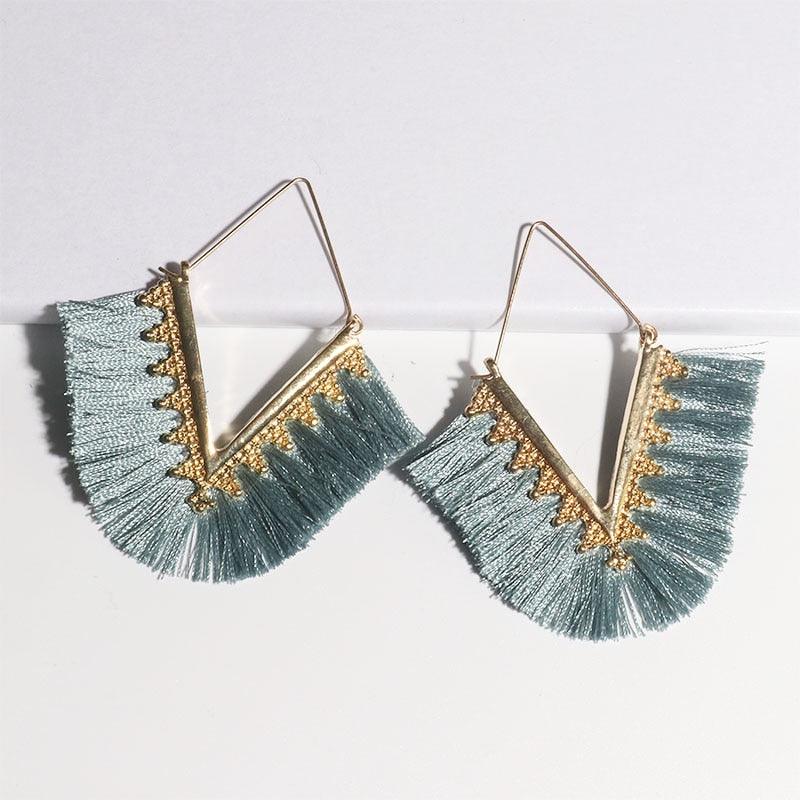 Triangle Tassel Earrings Earrings - The Burner Shop