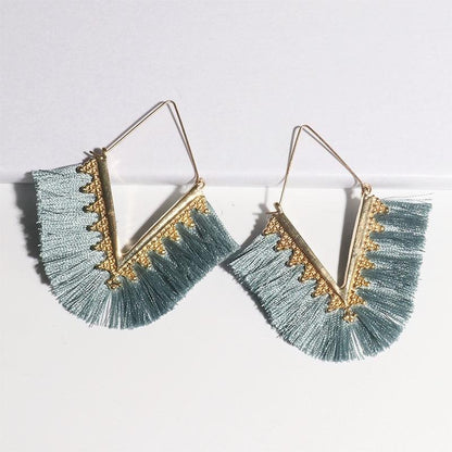 Triangle Tassel Earrings Earrings - The Burner Shop