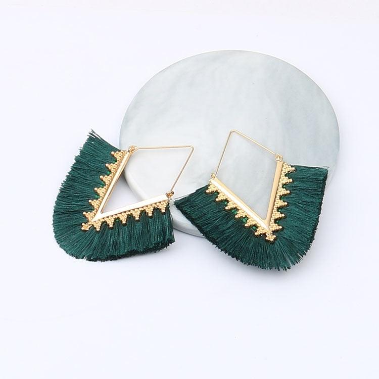 Triangle Tassel Earrings Earrings - The Burner Shop
