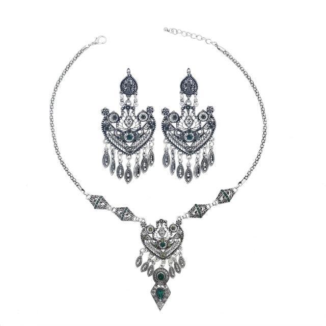 Tribal Silver Statement Collar Choker Necklaces - The Burner Shop