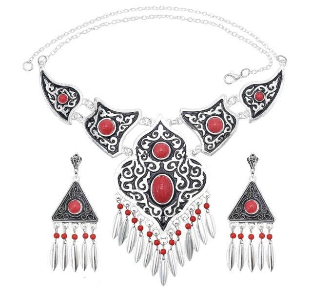 Tribal Silver Statement Collar Choker Necklaces - The Burner Shop