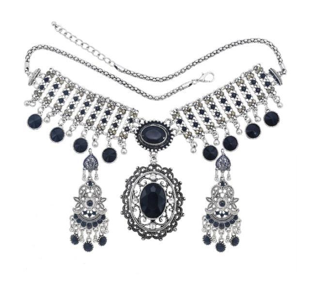 Tribal Silver Statement Collar Choker Necklaces - The Burner Shop