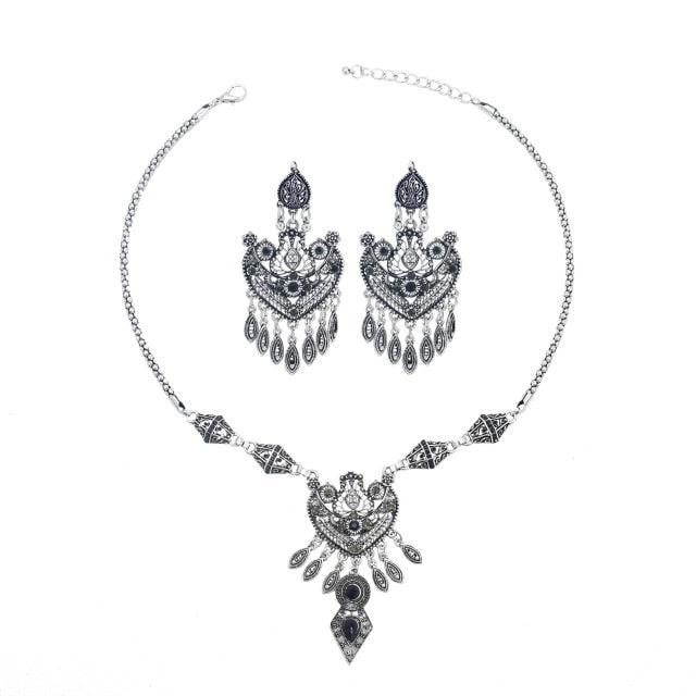 Tribal Silver Statement Collar Choker Necklaces - The Burner Shop
