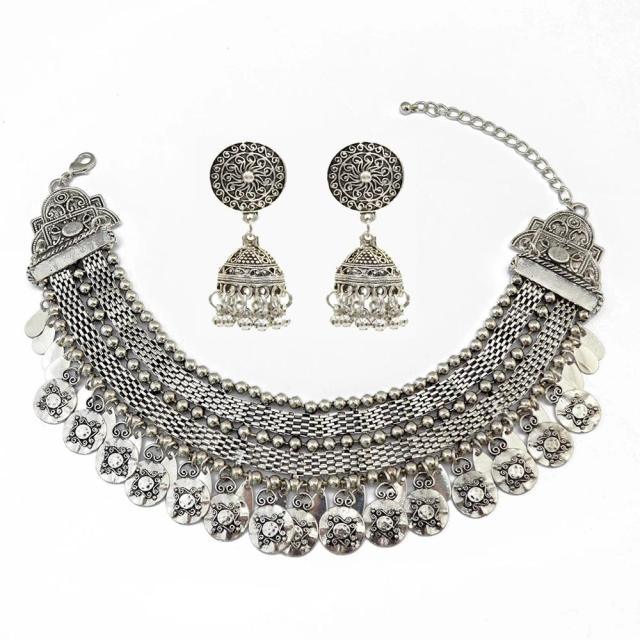 Tribal Silver Statement Collar Choker Necklaces - The Burner Shop