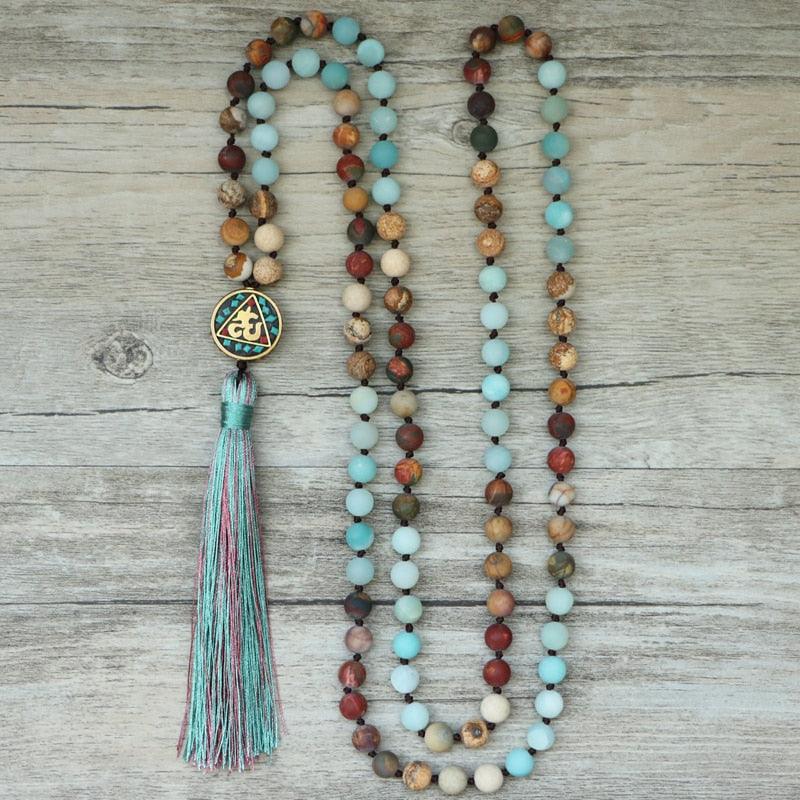 Turquoise Brown Beaded Necklace Necklaces - The Burner Shop