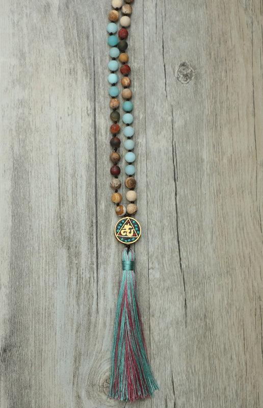 Turquoise Brown Beaded Necklace Necklaces - The Burner Shop