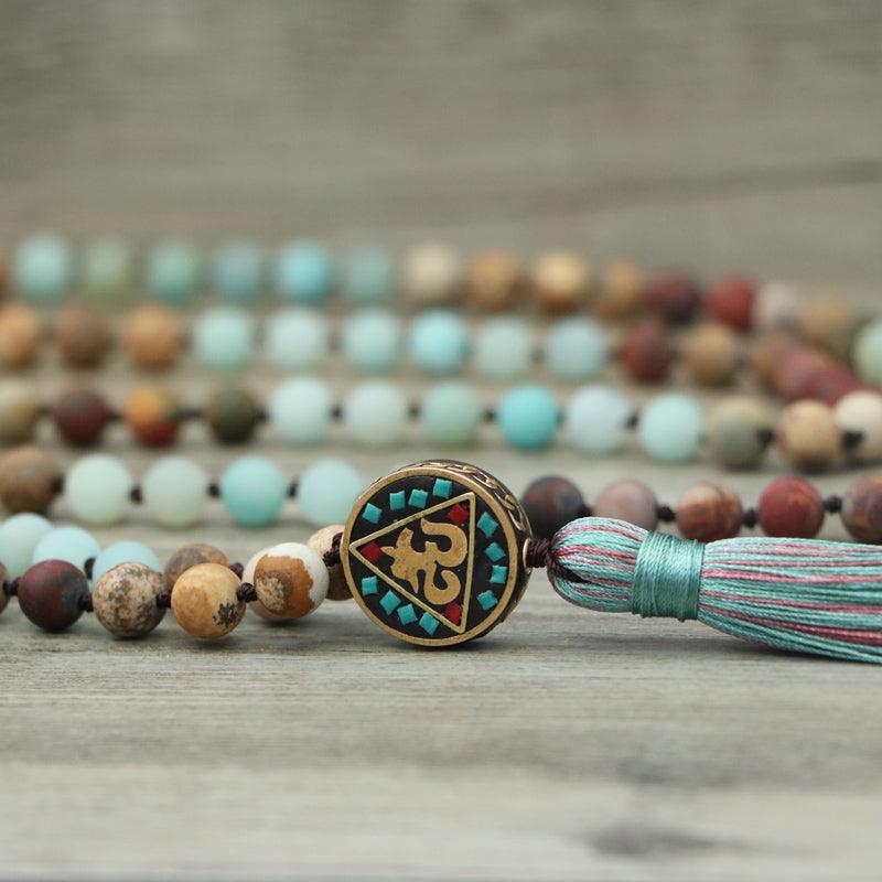 Turquoise Brown Beaded Necklace Necklaces - The Burner Shop