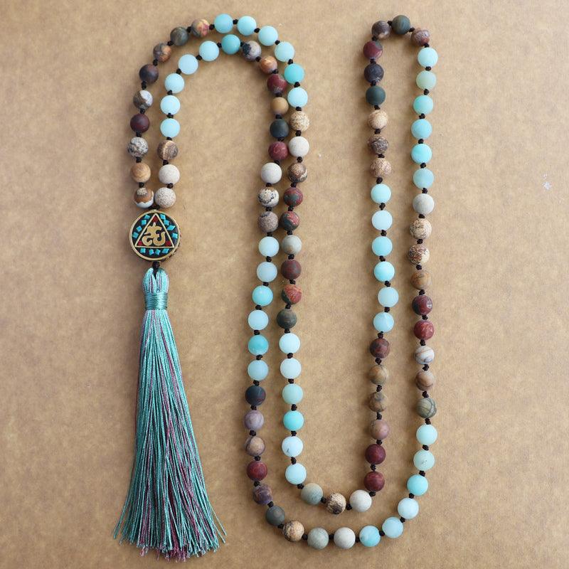 Turquoise Brown Beaded Necklace Necklaces - The Burner Shop
