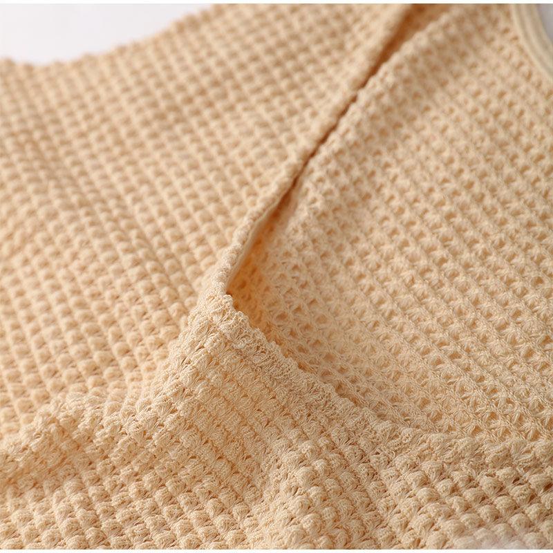 Two Piece Waffle Knit Loungewear Set Two Piece - The Burner Shop