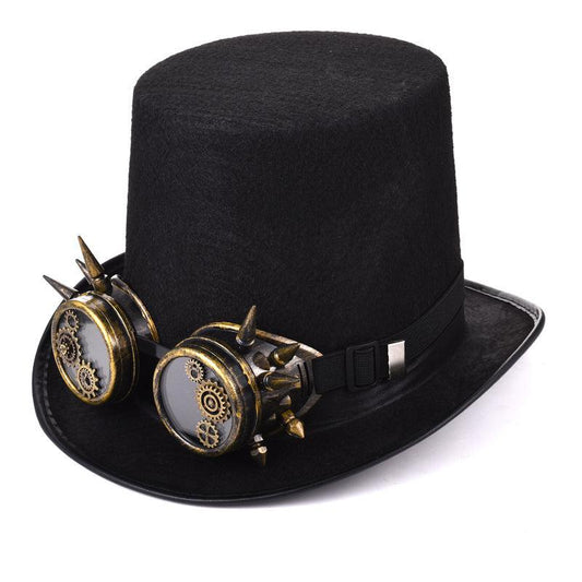 Unisex Steampunk Black Vintage Top Hat Hats - The Burner Shop