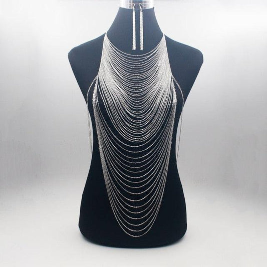Upper Body Chain Tassel Necklace Necklaces - The Burner Shop