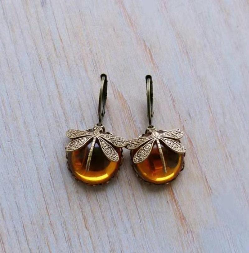 Vintage Dragonfly Earrings Earrings - The Burner Shop