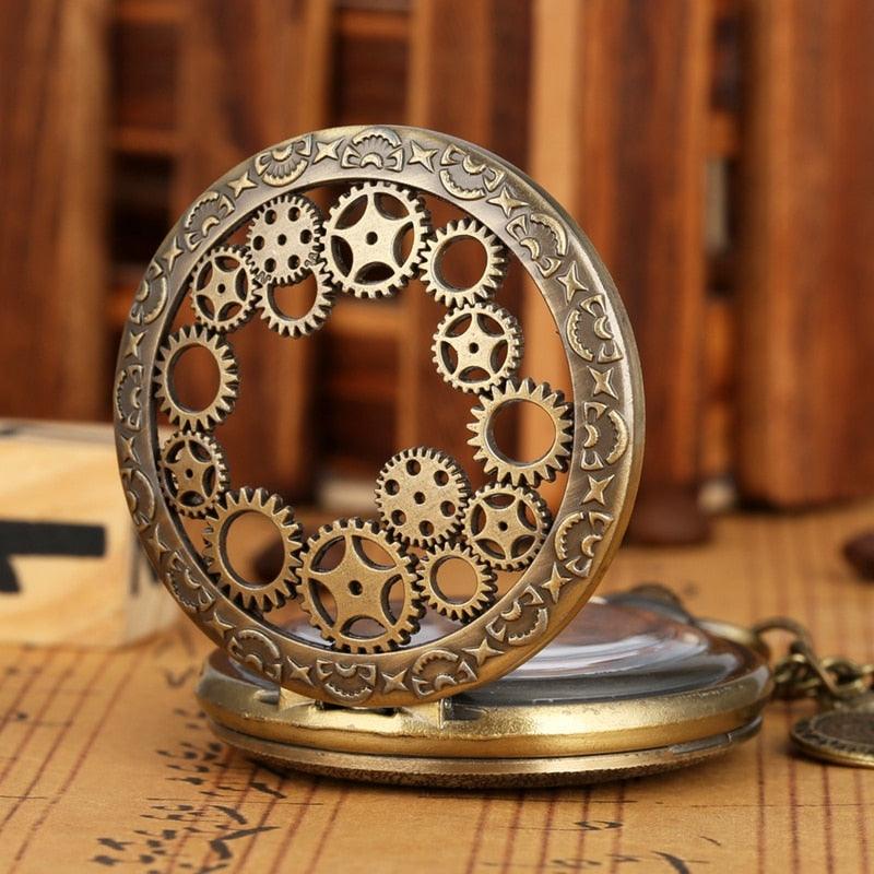 Vintage Hollow Gear Quartz Pocket Watch The Burner Shop