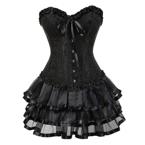 Vintage Victorian Gothic Corset Dress 819blackpurple3704pu / L