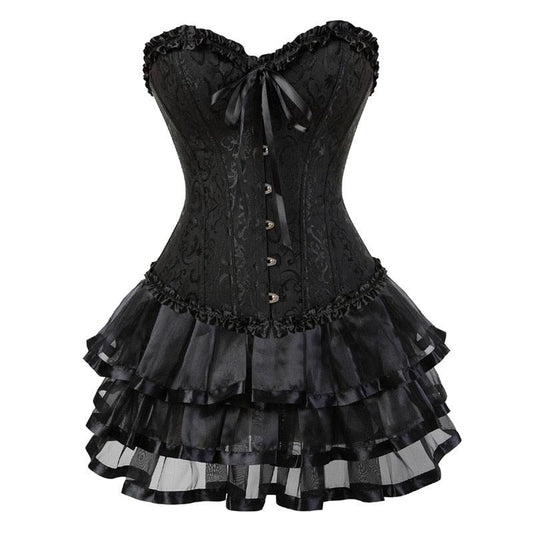 Vintage Victorian Gothic Corset Dress Corsets - The Burner Shop