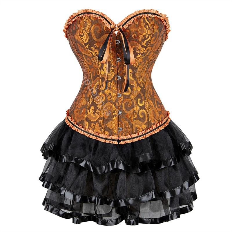 Vintage Victorian Gothic Corset Dress Corsets - The Burner Shop