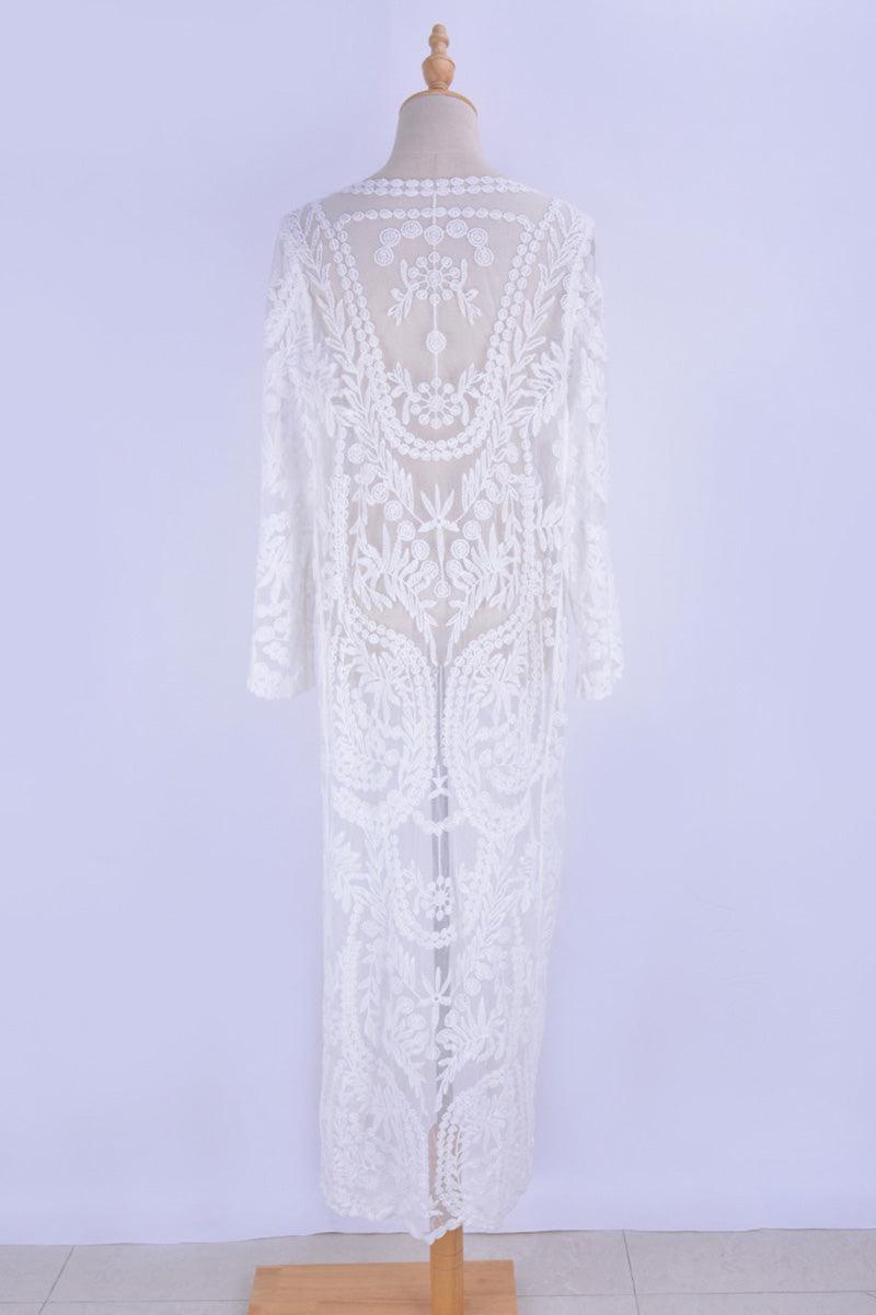 White Boho Chic Beach Cover Up Cover Ups - The Burner Shop