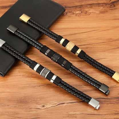 Woven Leather Rope Bracelet Bracelets - The Burner Shop